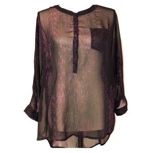 Express Sheer Button Down Top